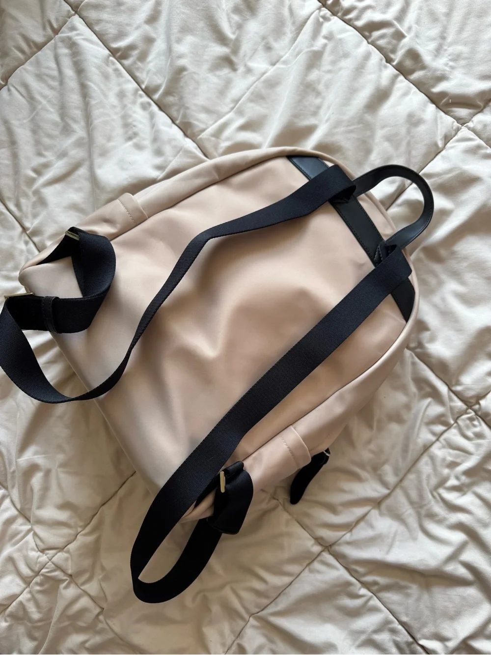 kate spade Beige Nylon Backpack with Front Zip Pocket